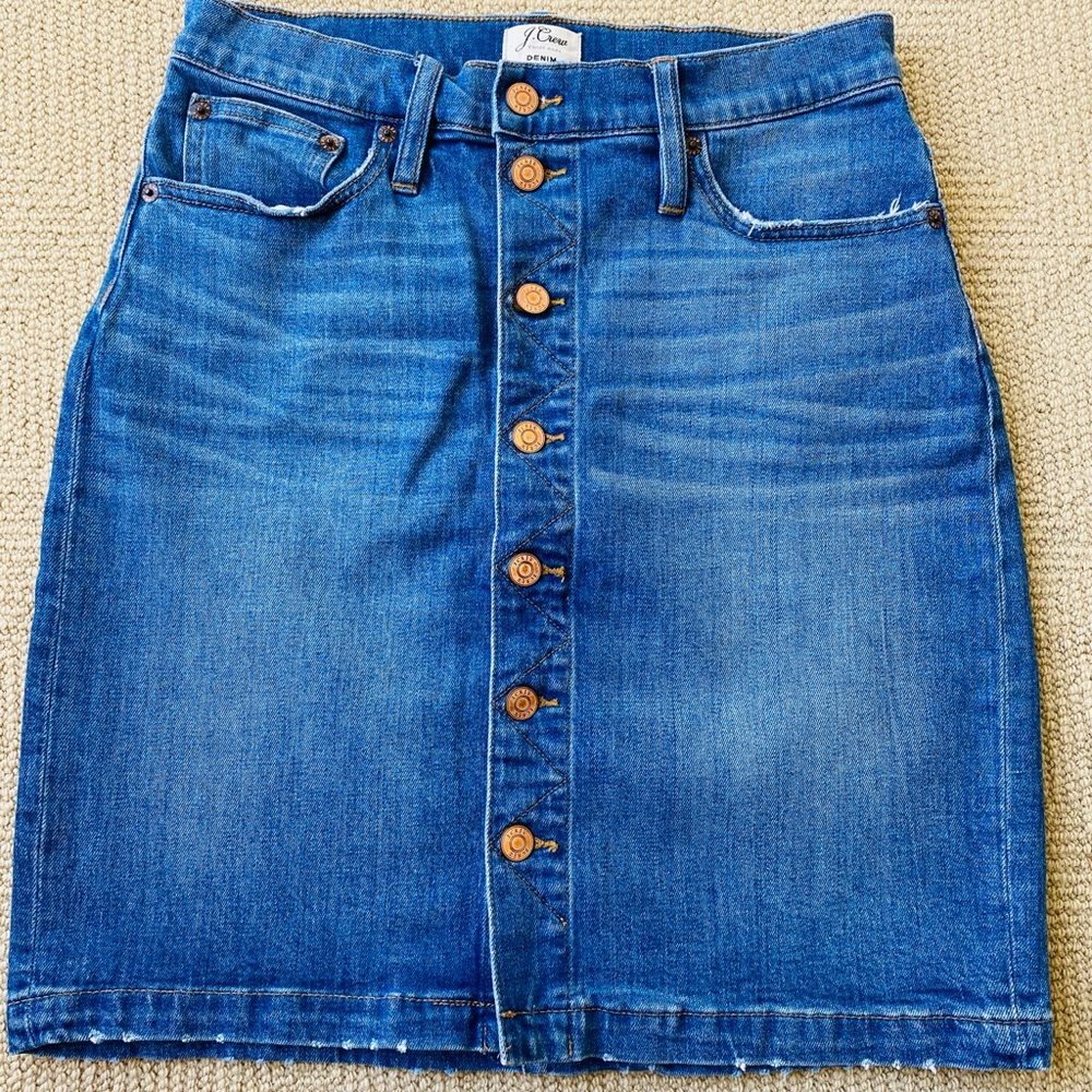 J Crew Denim Distressed Skirt (28)
